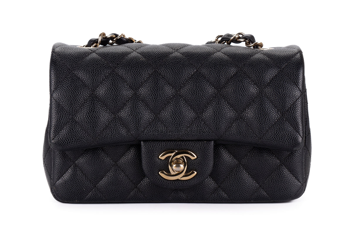 Chanel Mini Rectangular Bag Black Caviar Gold Hardware - view 1