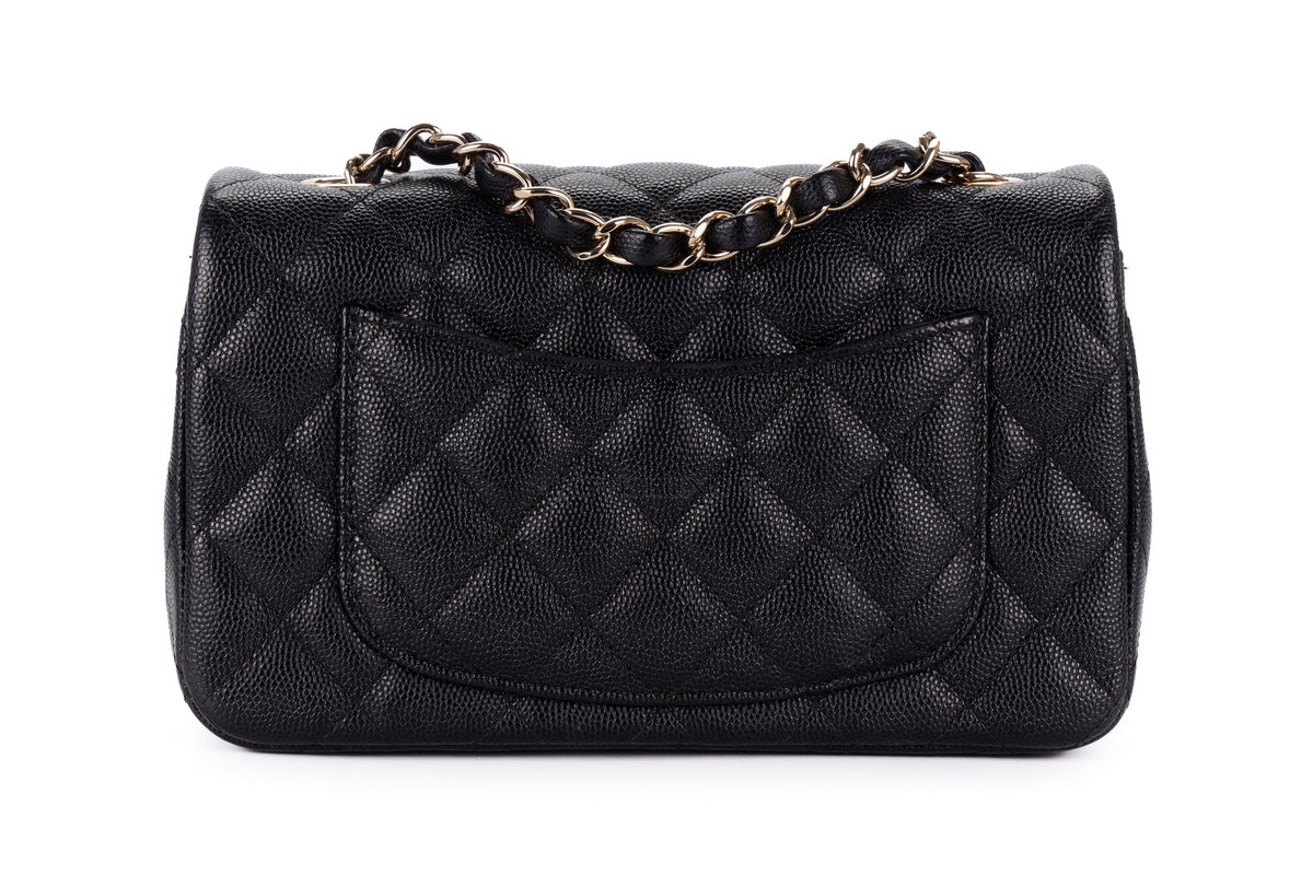 Chanel Mini Rectangular Bag Black Caviar Gold Hardware - view 3