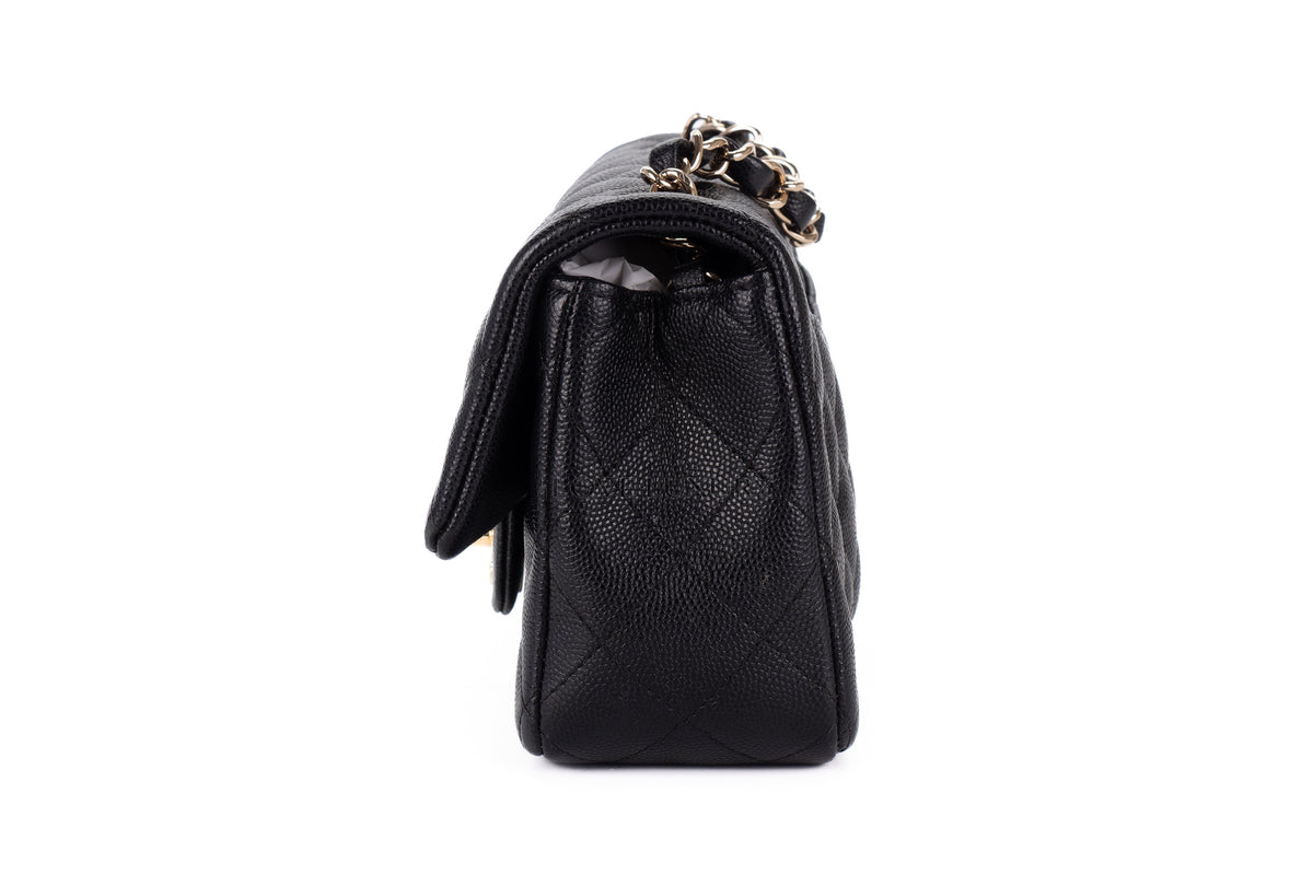 Chanel Mini Rectangular Bag Black Caviar Gold Hardware - view 4