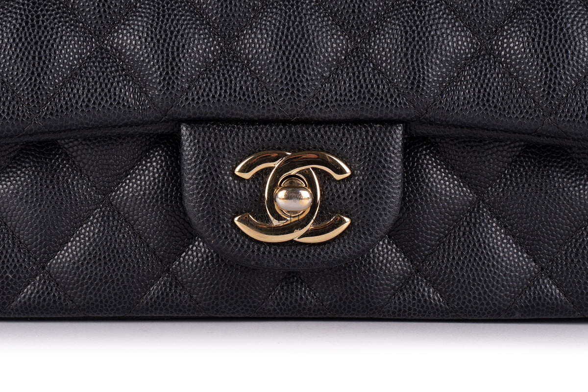 Chanel Mini Rectangular Bag Black Caviar Gold Hardware - view 7