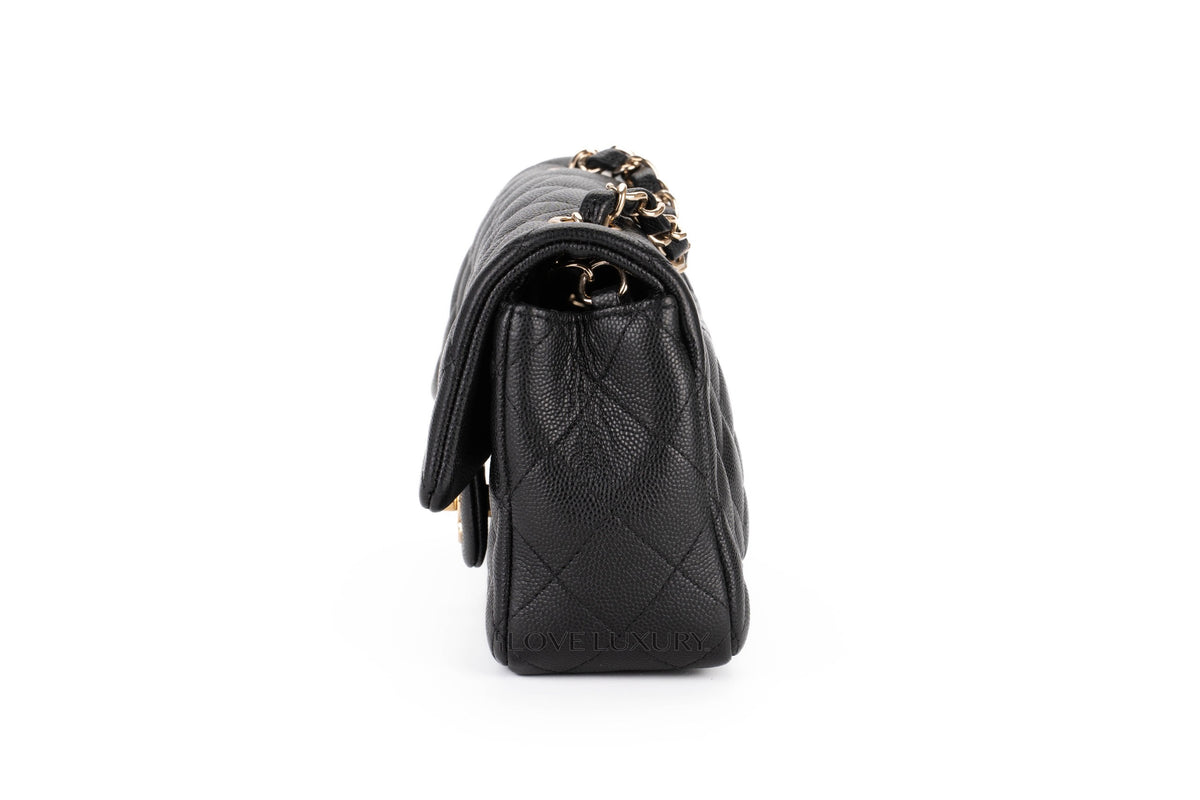 Chanel Mini Rectangular Bag Black Caviar Gold Hardware - view 4