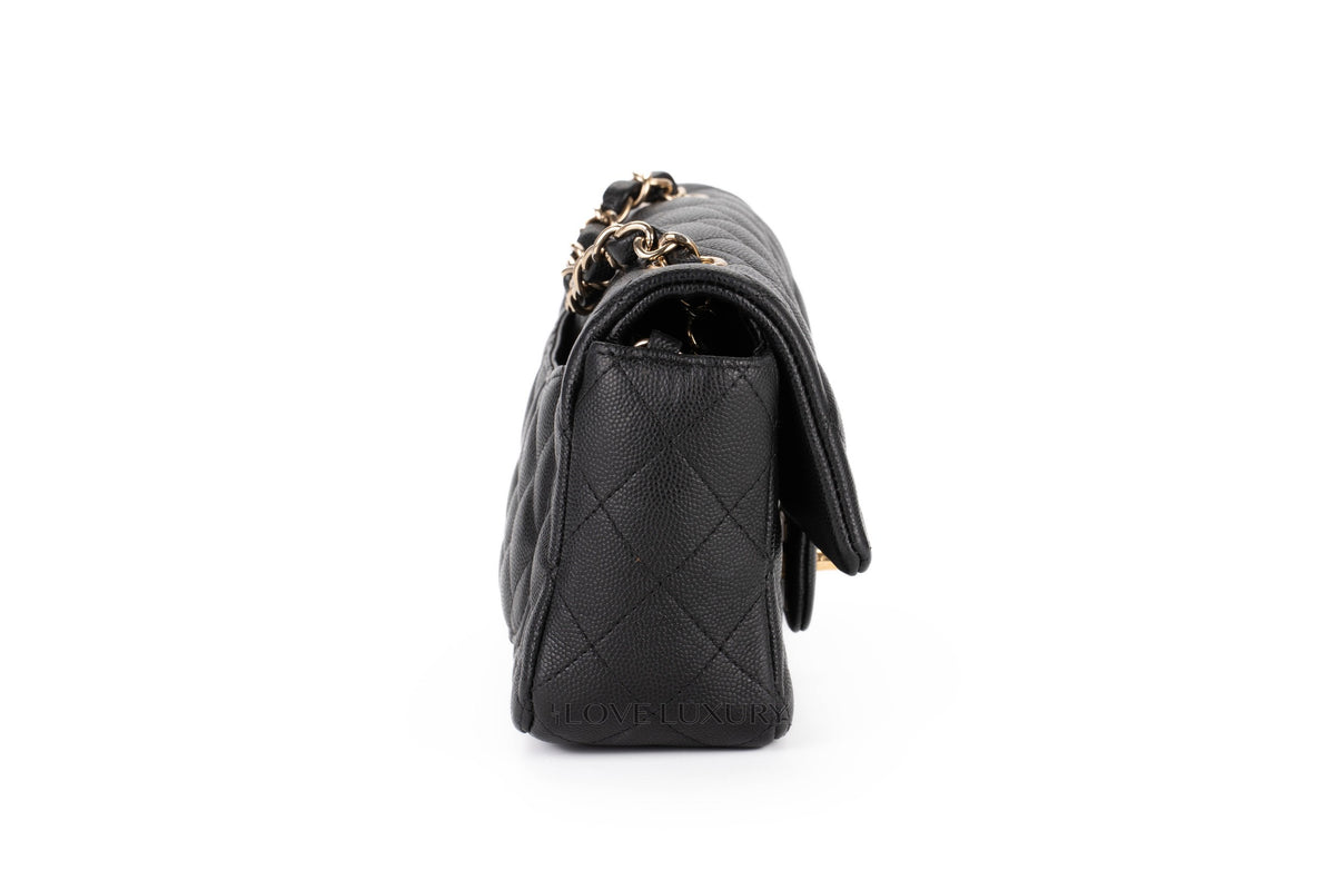 Chanel Mini Rectangular Bag Black Caviar Gold Hardware - view 5