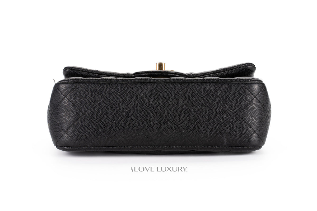 Chanel Mini Rectangular Bag Black Caviar Gold Hardware - view 6
