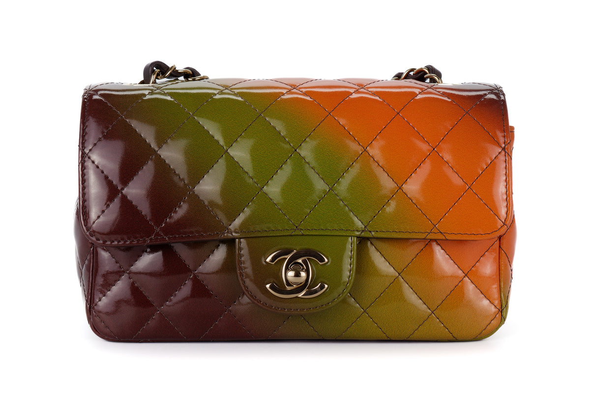 Chanel Mini Rectangular Bag Rainbow Patent Light Gold Hardware - view 1