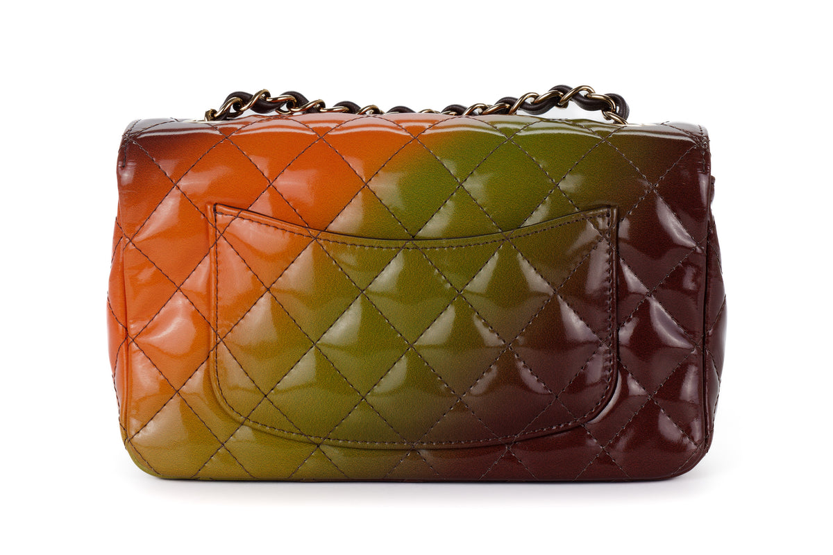 Chanel Mini Rectangular Bag Rainbow Patent Light Gold Hardware - view 3