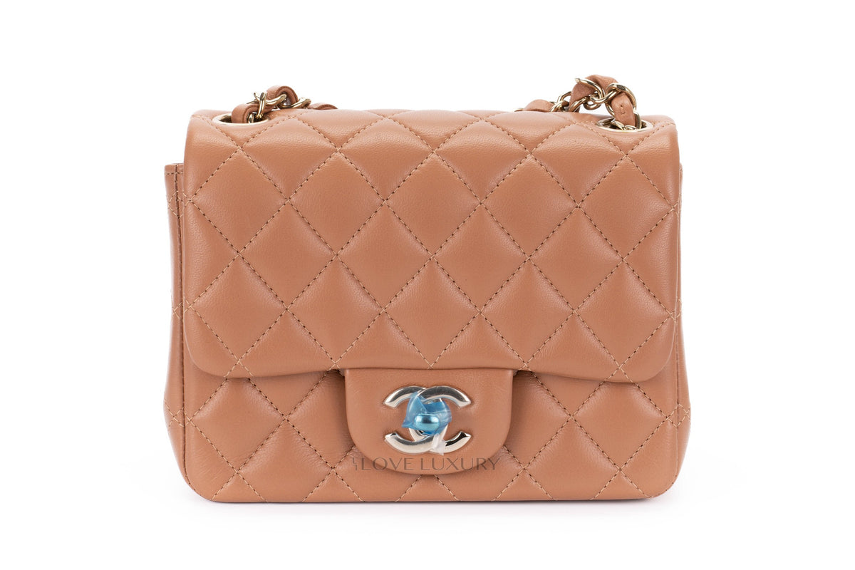 Chanel Mini Square Classic Flap 22S Caramel Lambskin Gold Hardware - view 1