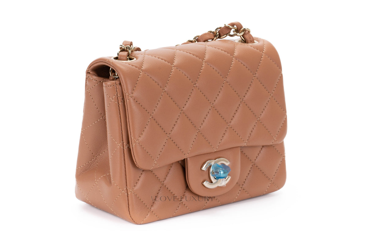 Chanel Mini Square Classic Flap 22S Caramel Lambskin Gold Hardware - view 2