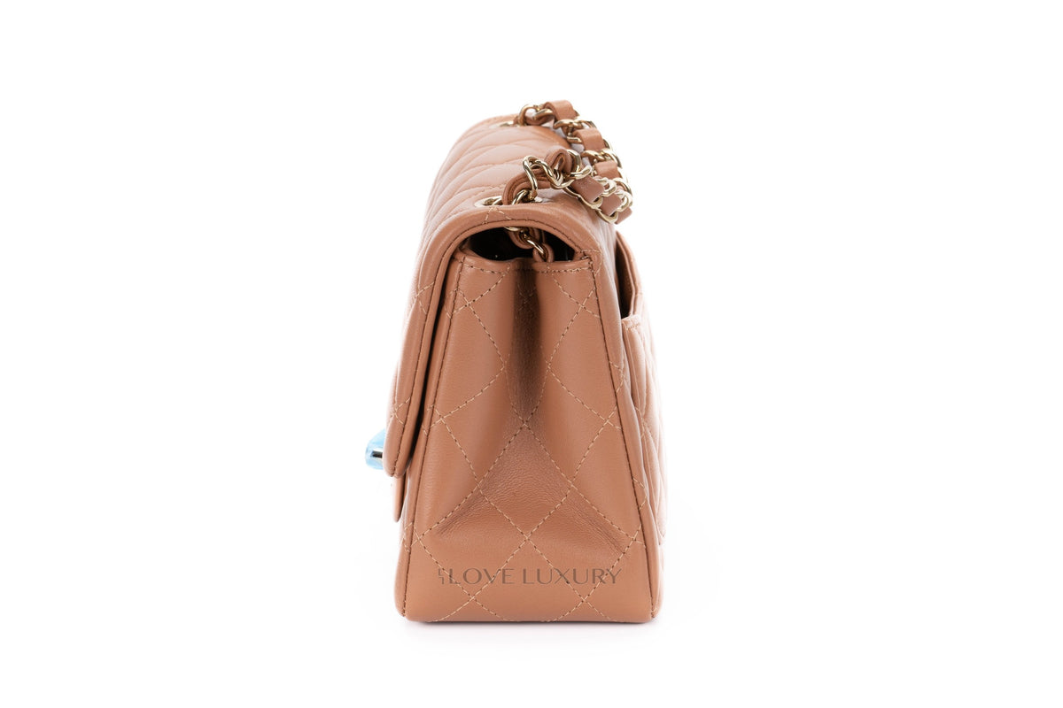 Chanel Mini Square Classic Flap 22S Caramel Lambskin Gold Hardware - view 4