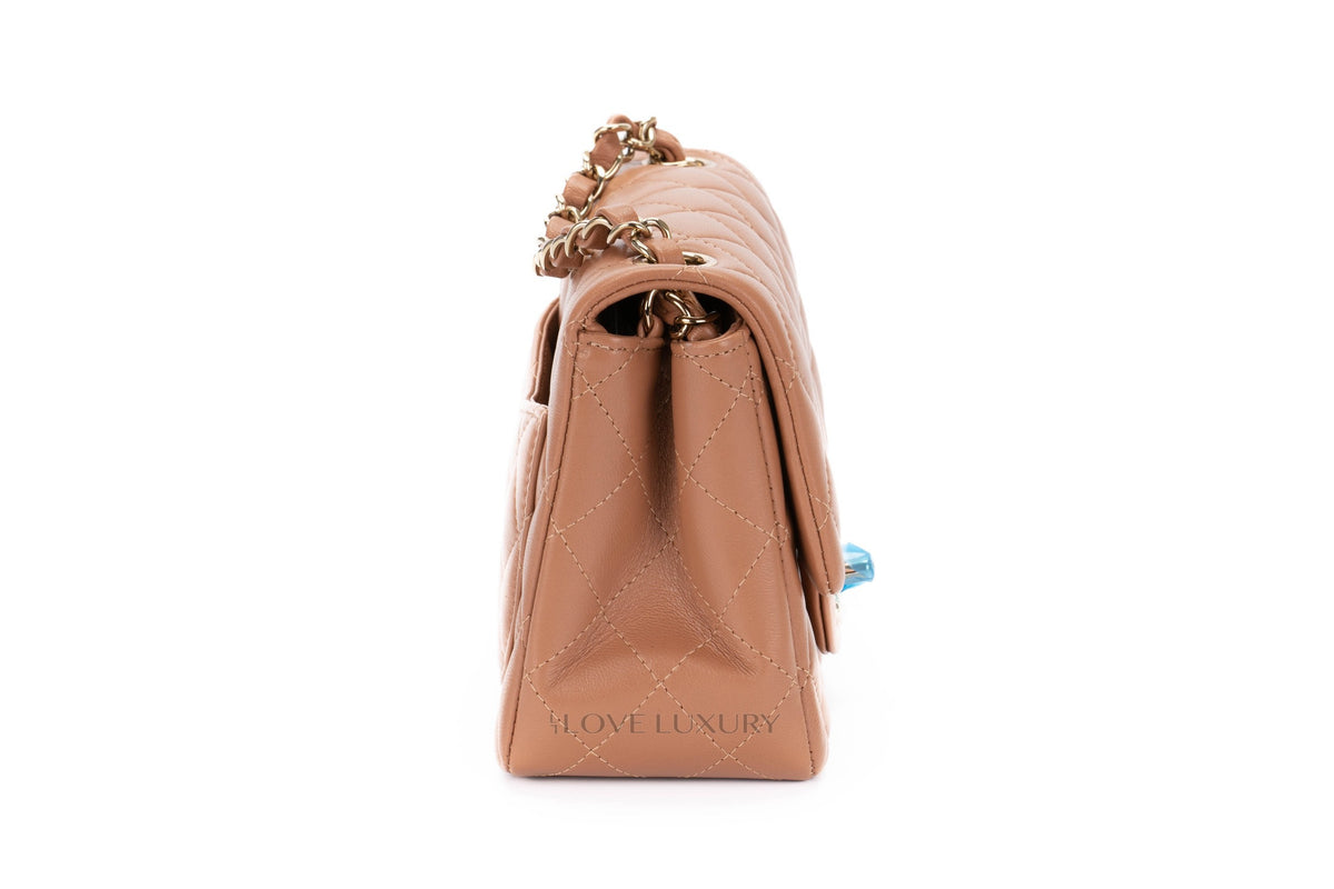 Chanel Mini Square Classic Flap 22S Caramel Lambskin Gold Hardware - view 5