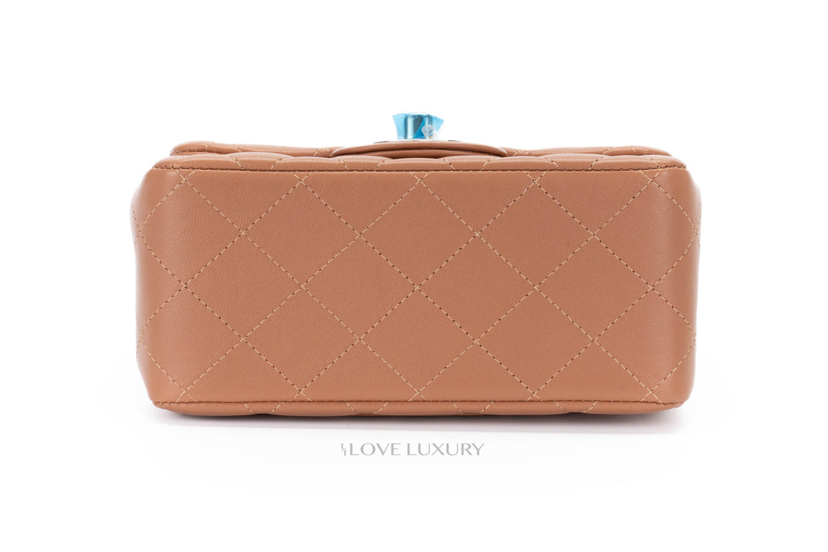 Chanel Mini Square Classic Flap 22S Caramel Lambskin Gold Hardware - view 6