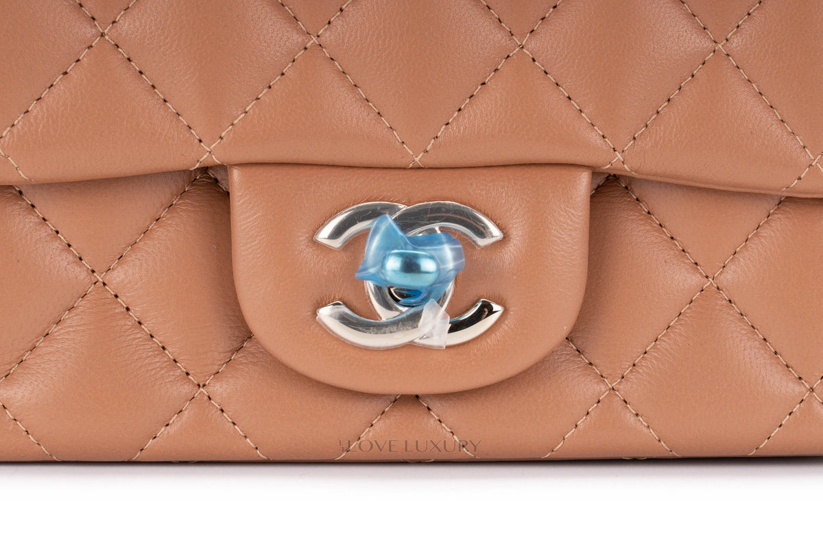 Chanel Mini Square Classic Flap 22S Caramel Lambskin Gold Hardware - view 7