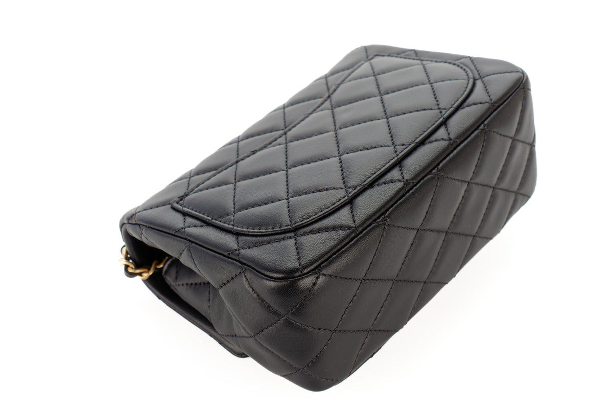 Chanel Mini Square Bag Crush Black Lambskin Gold Hardware - view 13