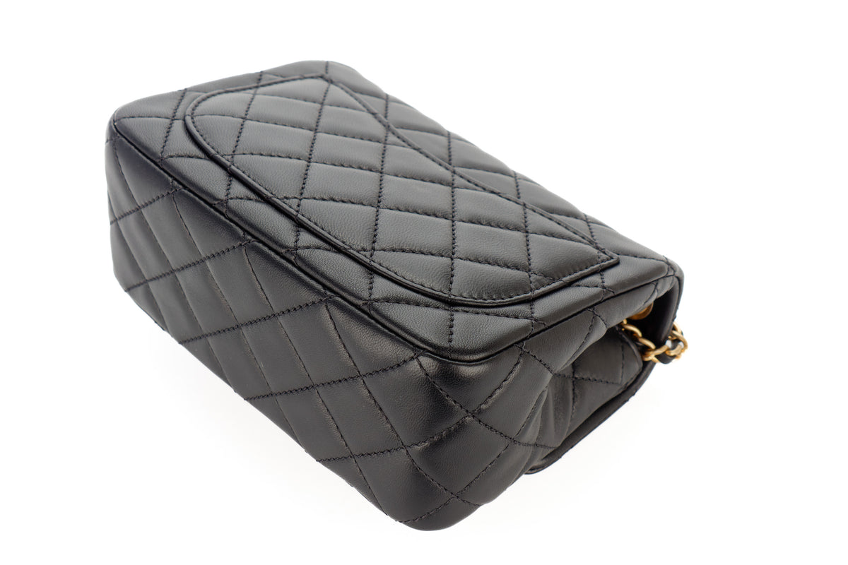 Chanel Mini Square Bag Crush Black Lambskin Gold Hardware - view 14