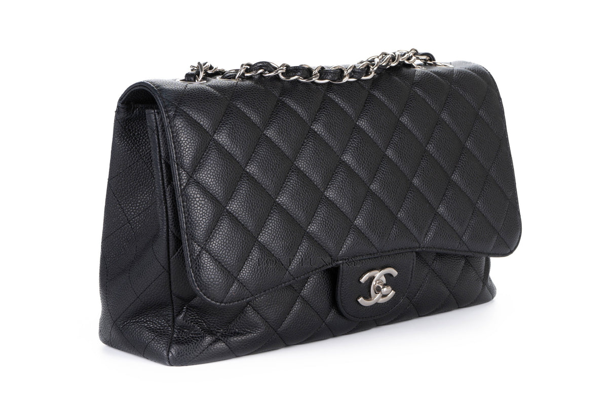 Chanel Single Flap Black Caviar Silver Hardware - view 2