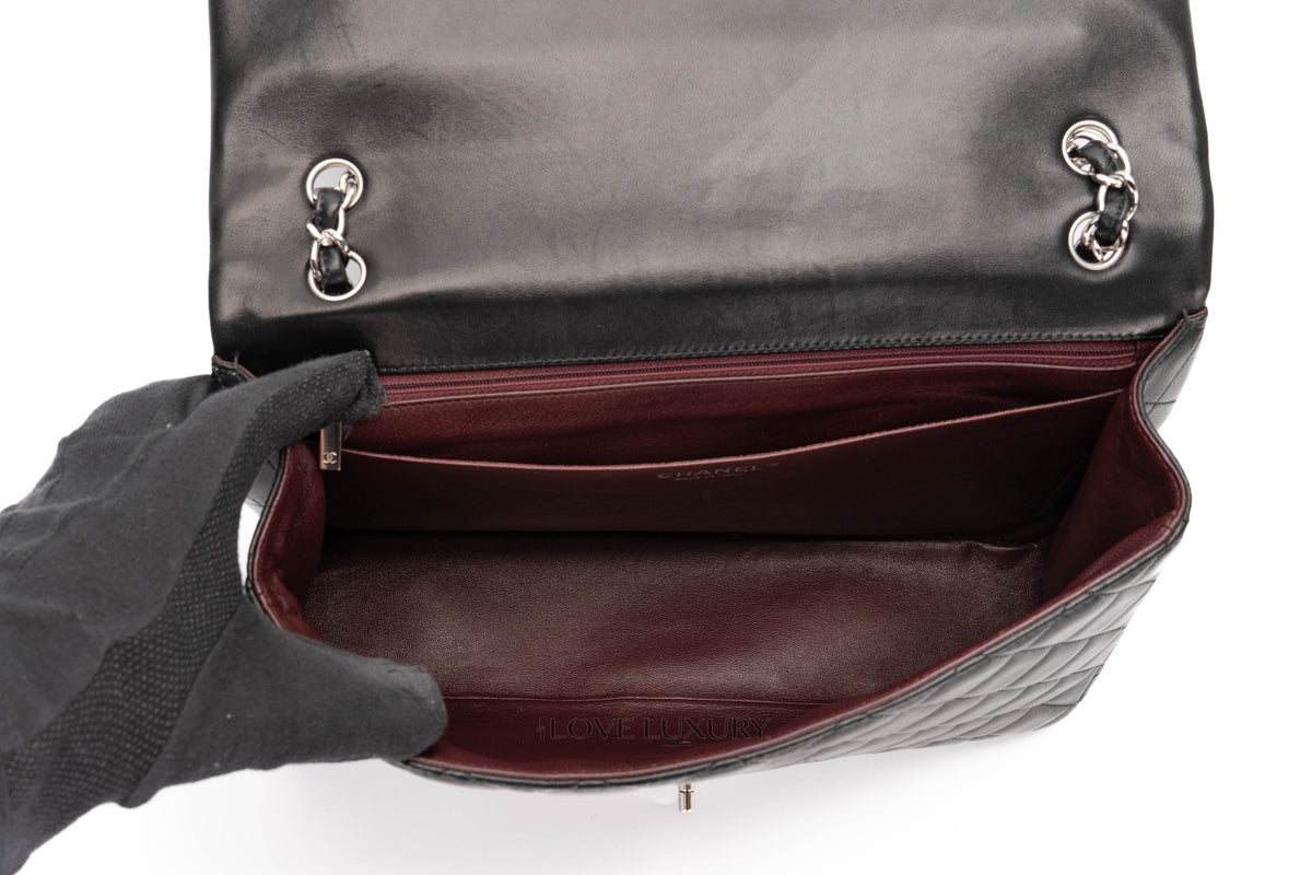 Chanel Jumbo Single Flap Lamabskin Lambskin Silver Hardware - view 10