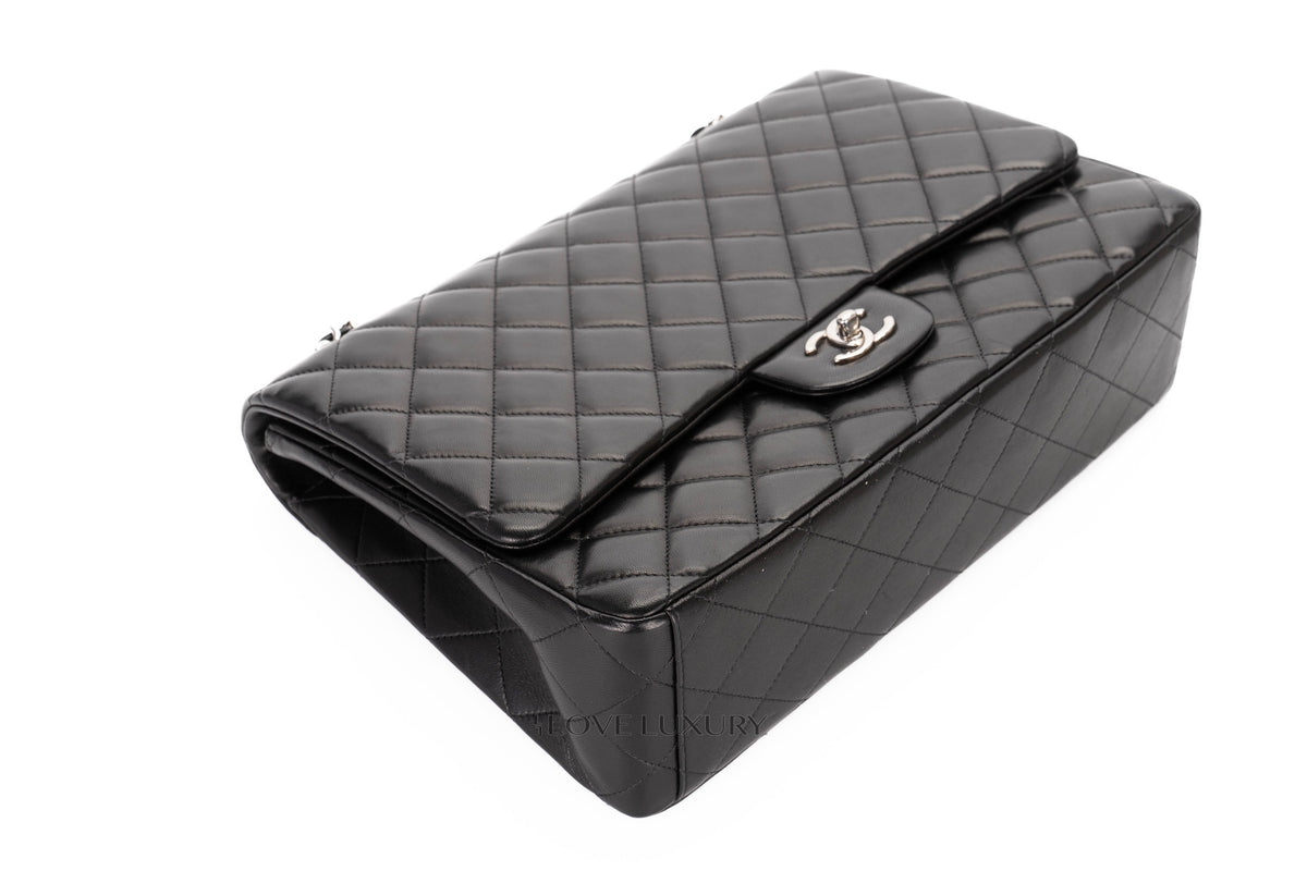 Chanel Jumbo Single Flap Lamabskin Lambskin Silver Hardware - view 11