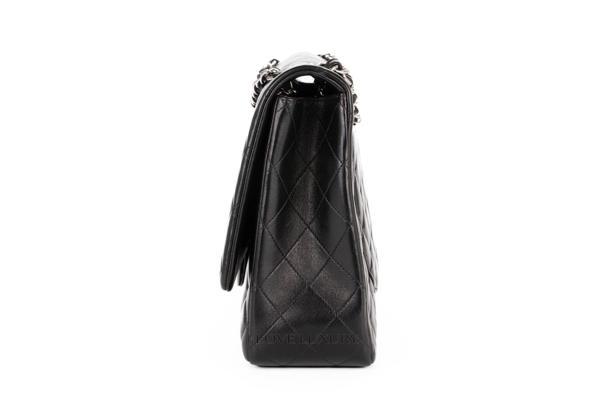 Chanel Jumbo Single Flap Lamabskin Lambskin Silver Hardware - view 4