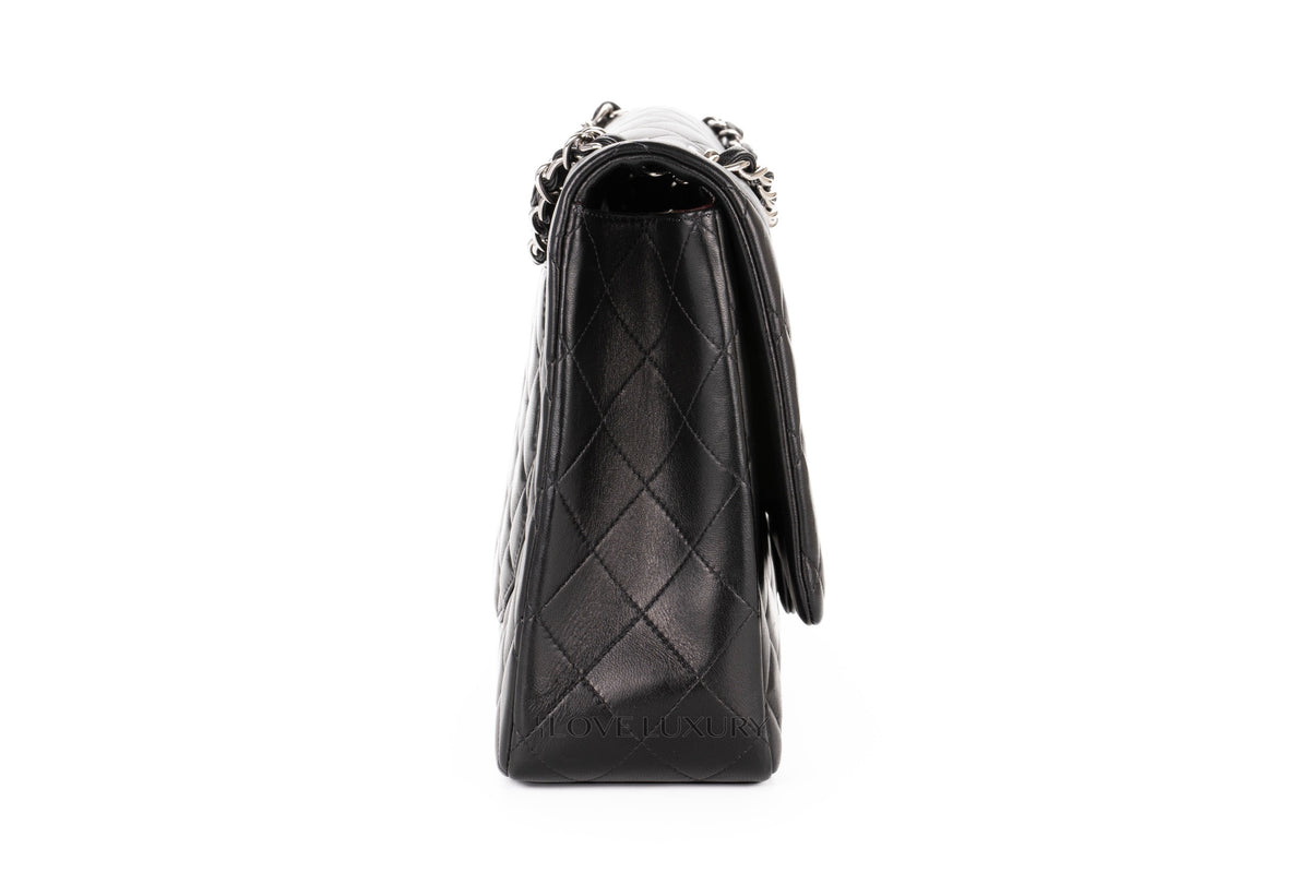 Chanel Jumbo Single Flap Lamabskin Lambskin Silver Hardware - view 5