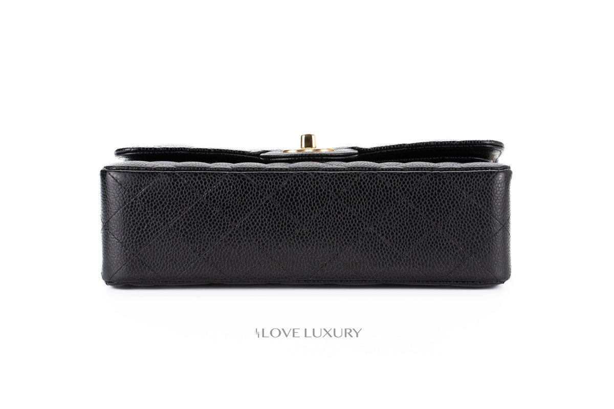 Chanel Small Classic Flap Black Black Interior Caviar Gold Hardware - view 6