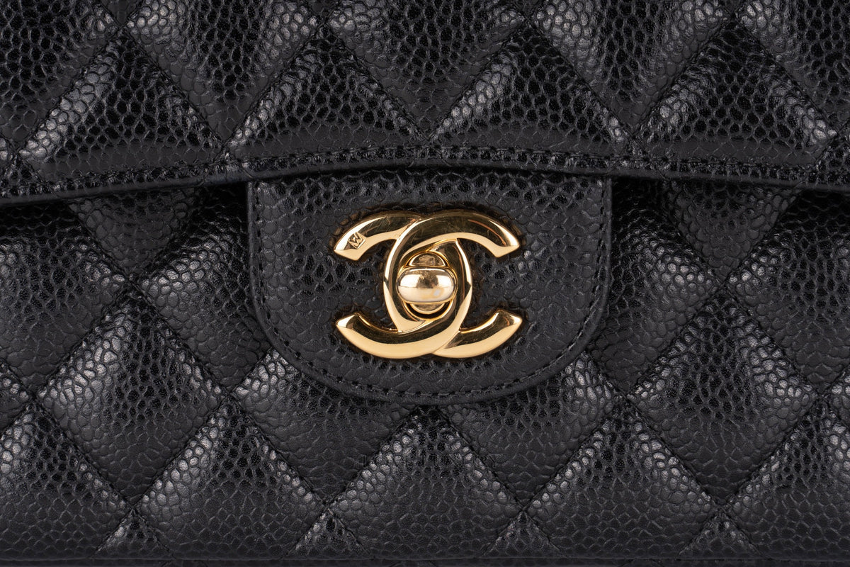 Chanel Small Classic Flap Black Black Interior Caviar Gold Hardware - view 7
