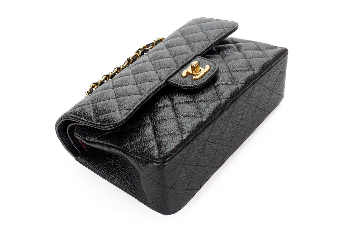 Chanel Small Classic Flap Black Caviar Gold Hardware - view 12