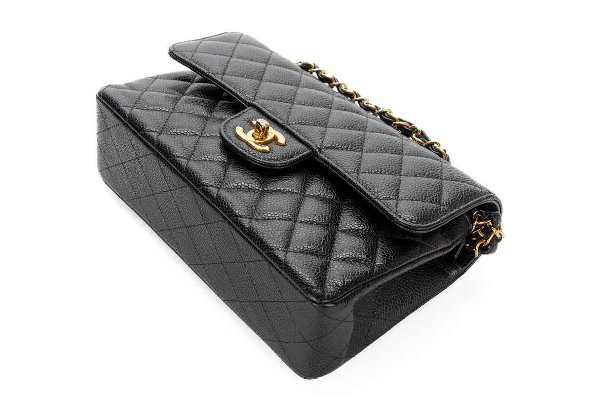 Chanel Small Classic Flap Black Caviar Gold Hardware - view 13