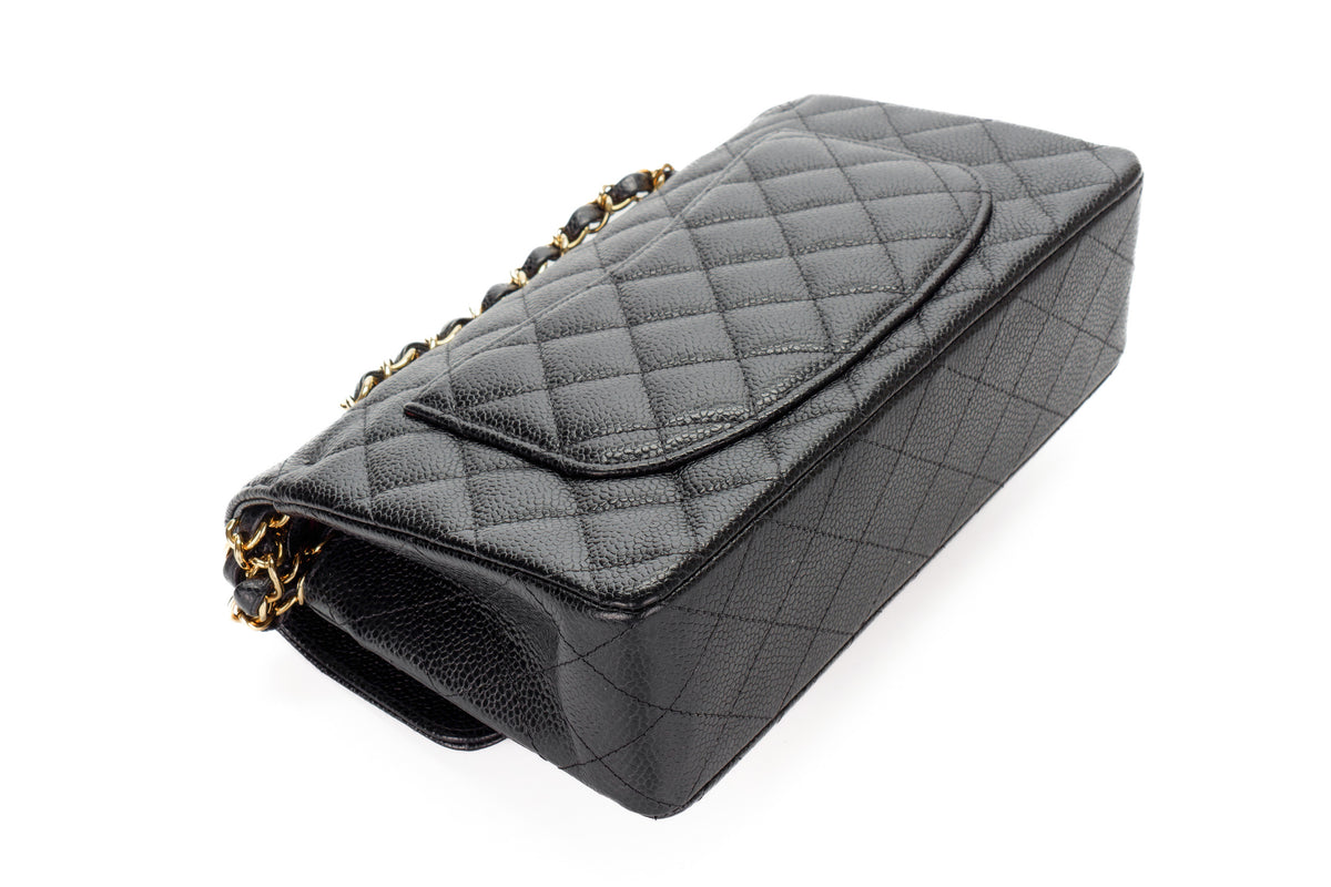 Chanel Small Classic Flap Black Caviar Gold Hardware - view 14