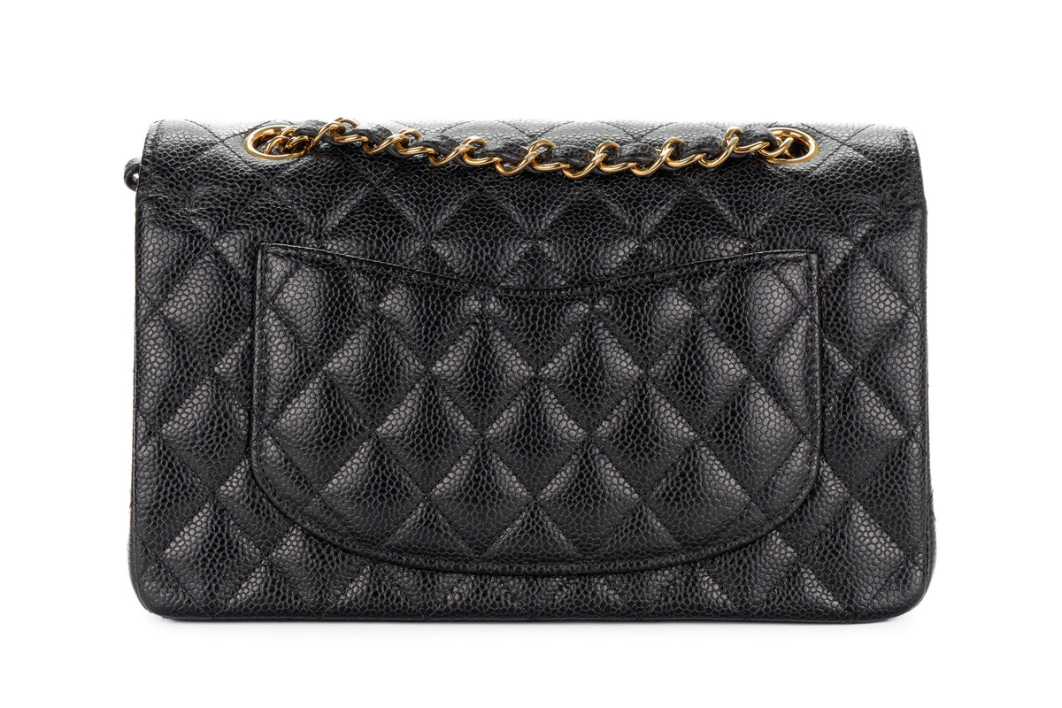 Chanel Small Classic Flap Black Caviar Gold Hardware - view 3