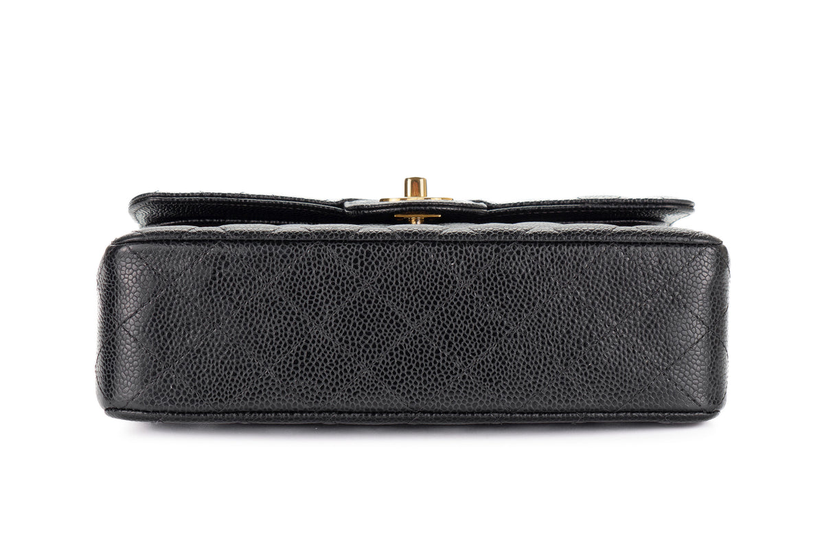 Chanel Small Classic Flap Black Caviar Gold Hardware - view 6