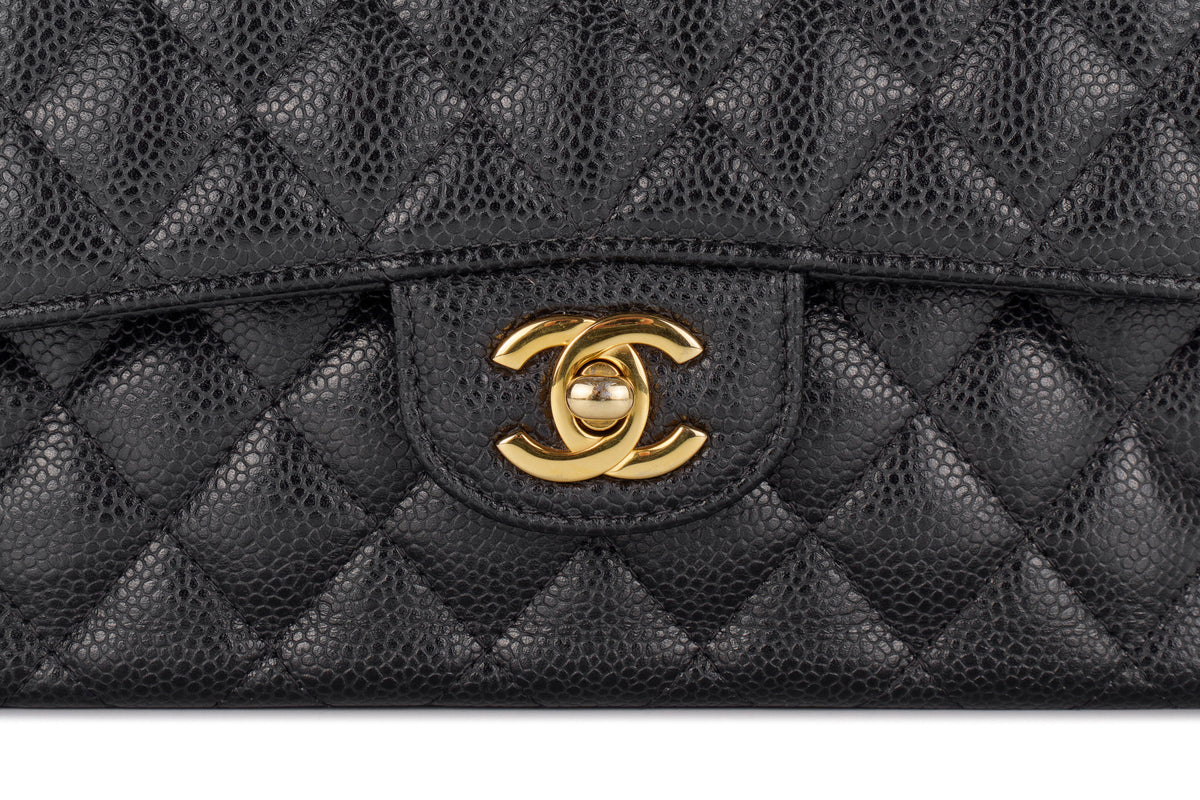Chanel Small Classic Flap Black Caviar Gold Hardware - view 7