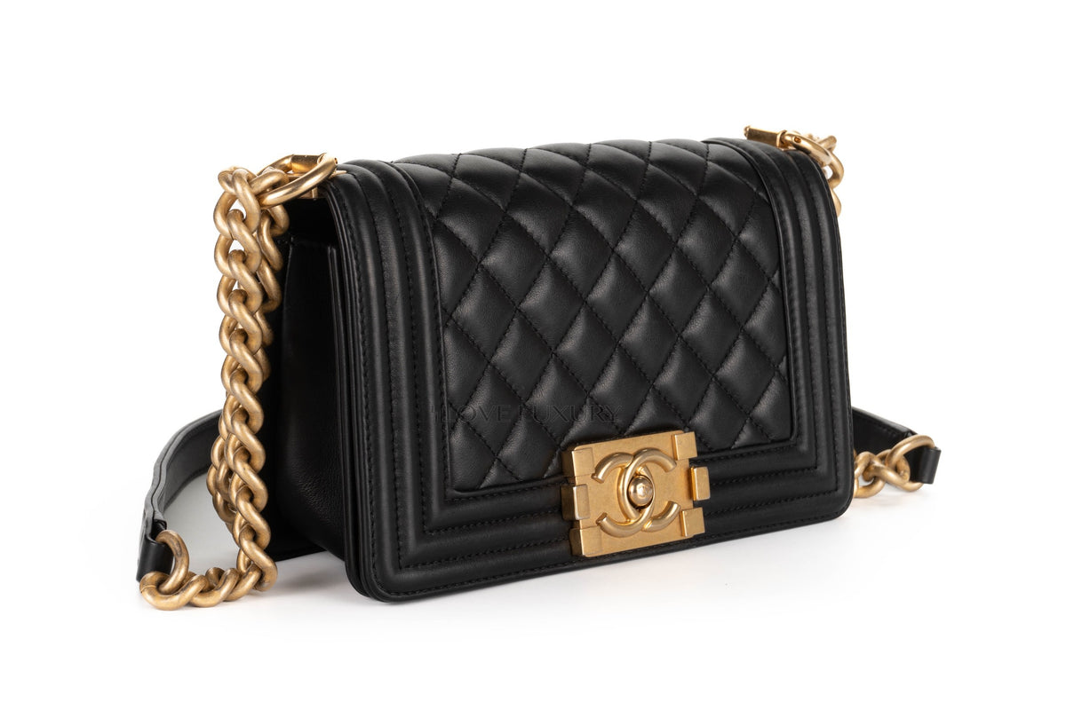 Chanel Small Boy Black Lambskin Gold Hardware - view 2