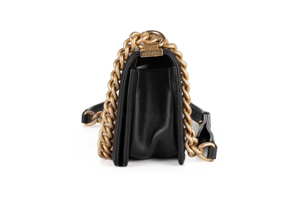 Chanel Small Boy Black Lambskin Gold Hardware - view 4