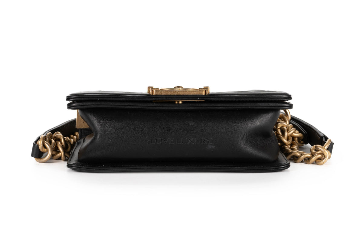 Chanel Small Boy Black Lambskin Gold Hardware - view 6