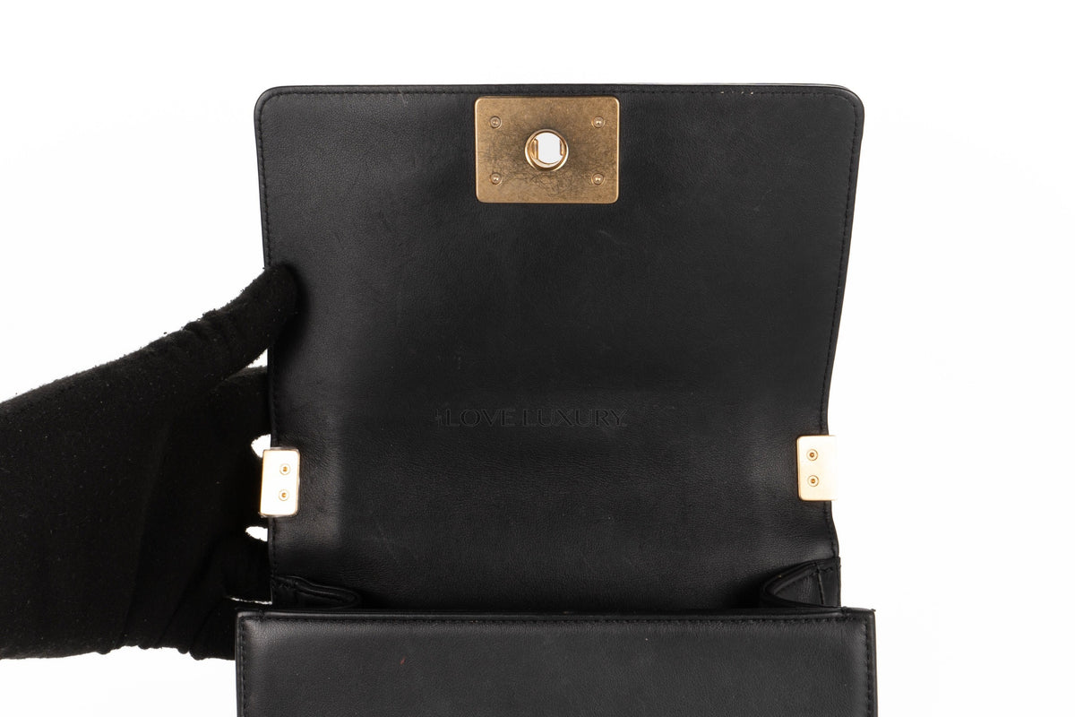 Chanel Small Boy Black Lambskin Gold Hardware - view 8