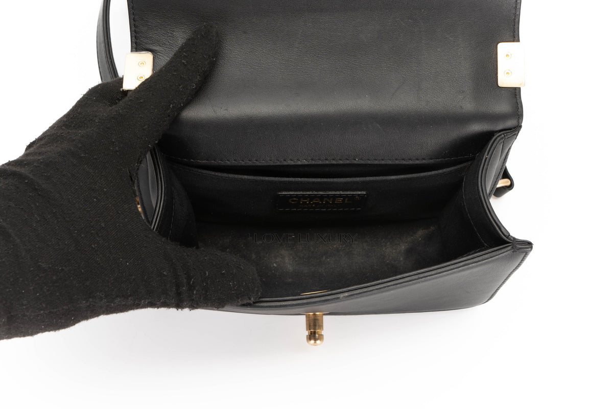 Chanel Small Boy Black Lambskin Gold Hardware - view 9