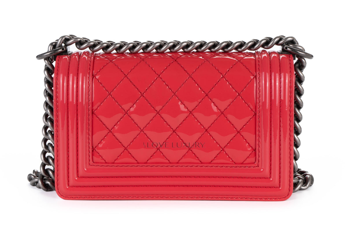 Chanel Small Boy Pink Patent Silver Hardware - view 3