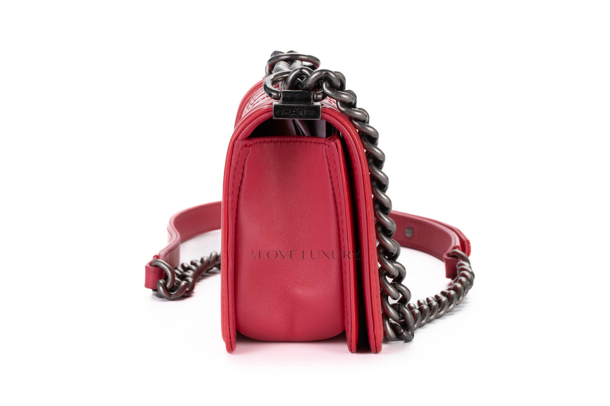 Chanel Small Boy Pink Patent Silver Hardware - view 5