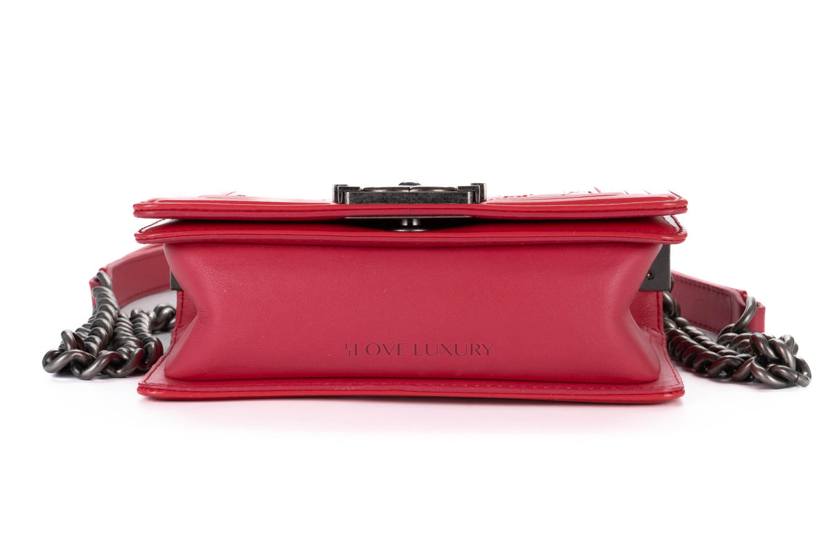 Chanel Small Boy Pink Patent Silver Hardware - view 6