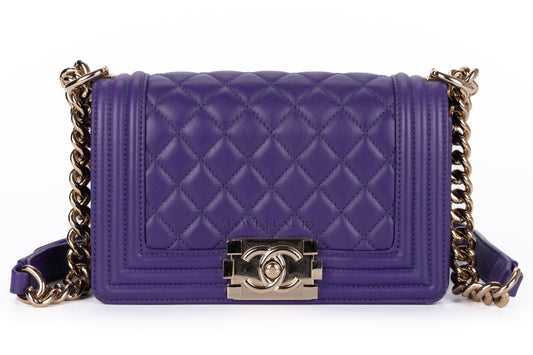 Chanel Small Boy Purple Lambskin Light Gold Hardware - view 1