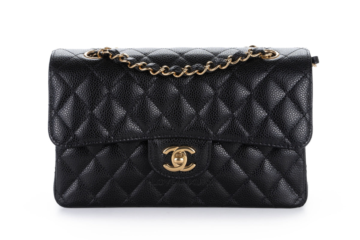 Chanel Small Classic Flap Black Caviar Gold Hardware - view 1