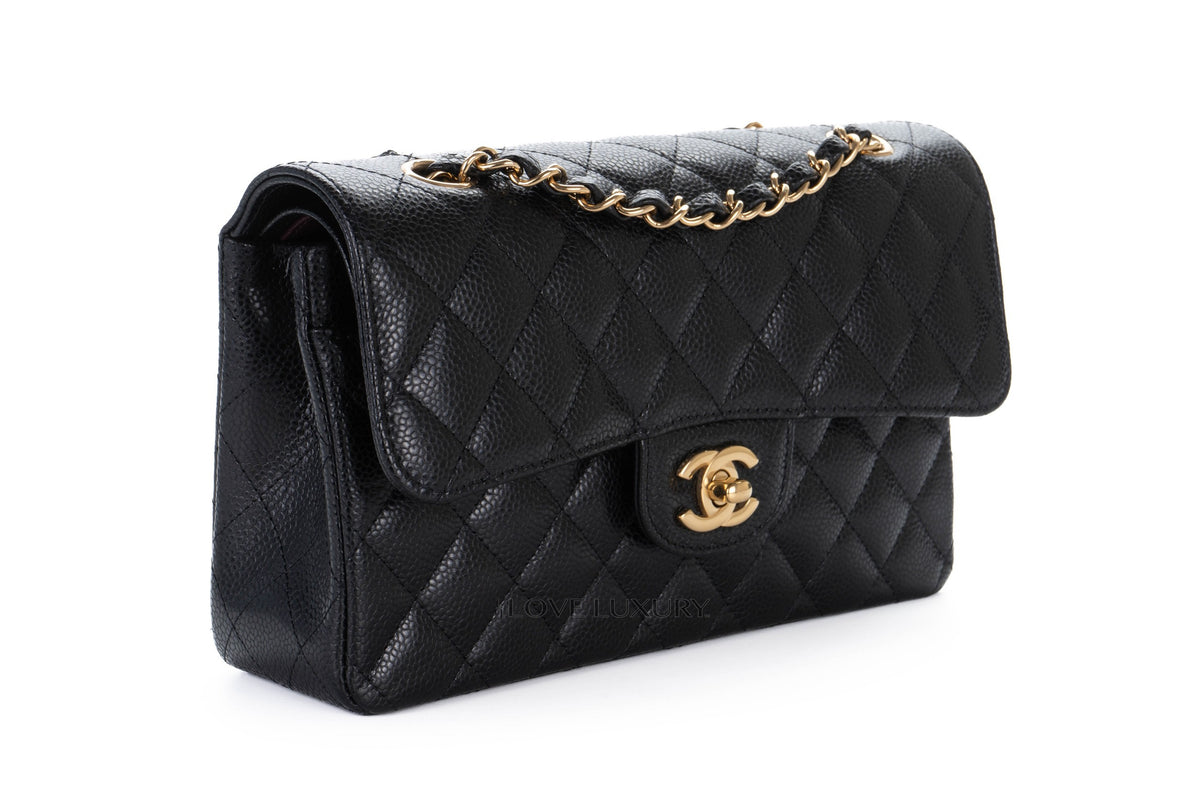 Chanel Small Classic Flap Black Caviar Gold Hardware - view 2
