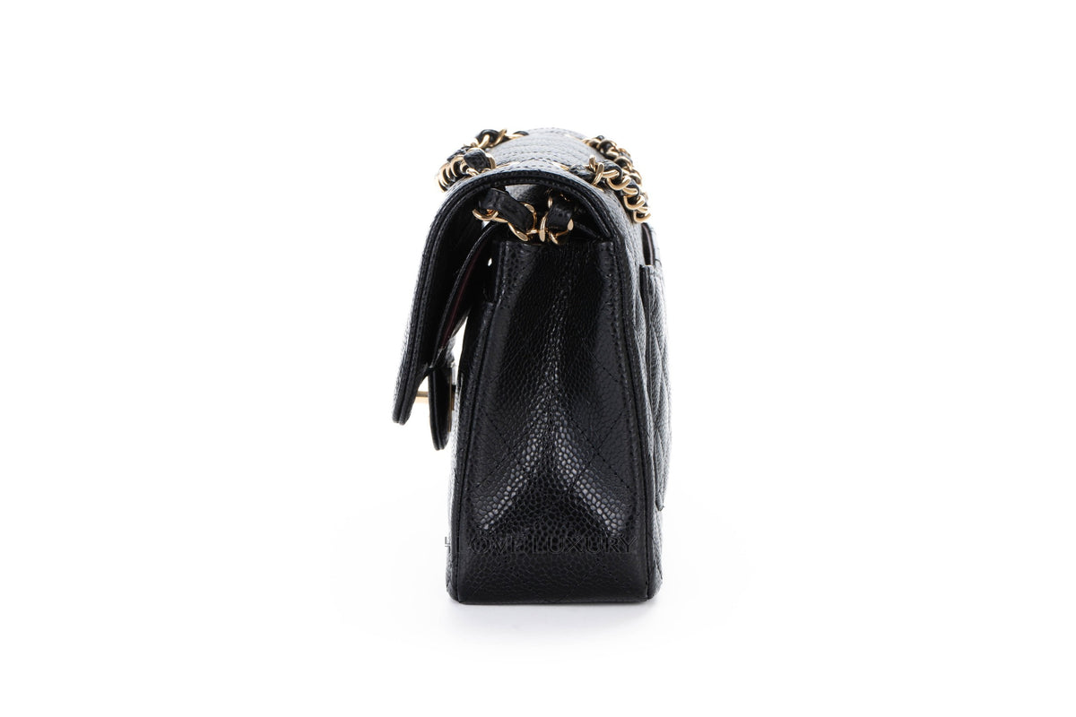 Chanel Small Classic Flap Black Caviar Gold Hardware - view 4