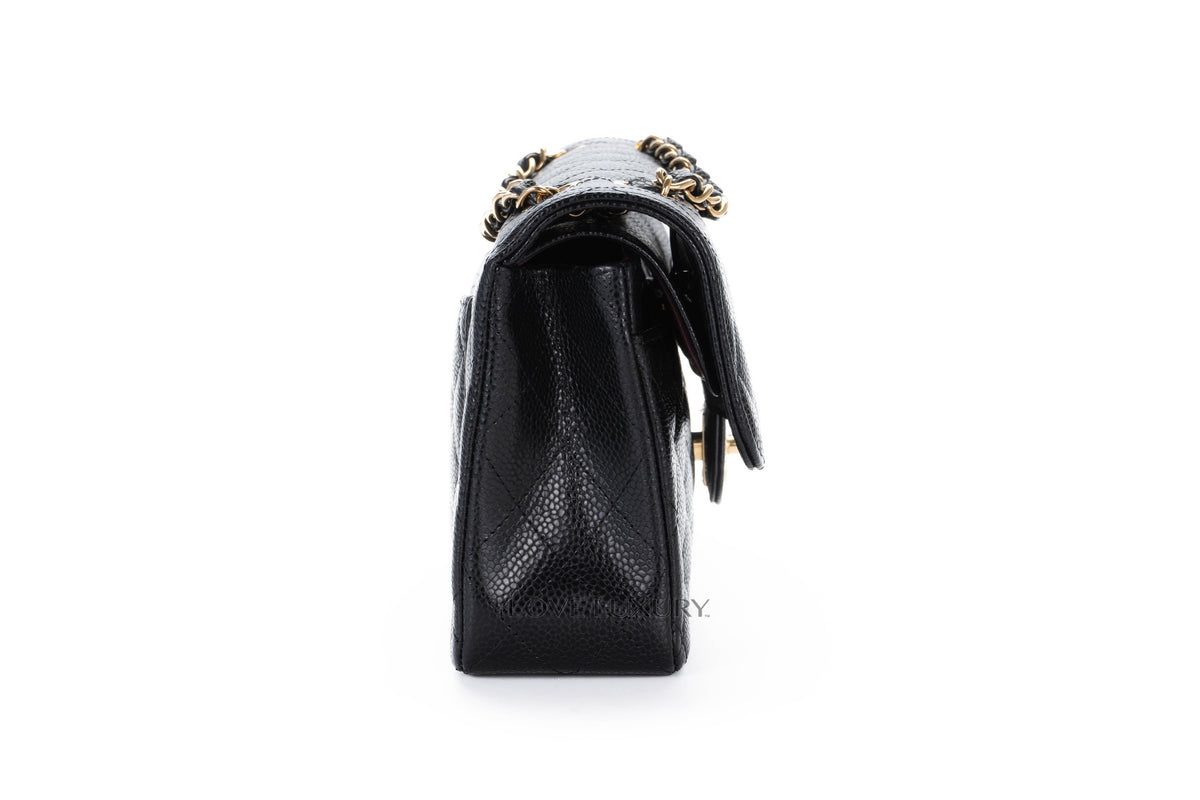 Chanel Small Classic Flap Black Caviar Gold Hardware - view 5
