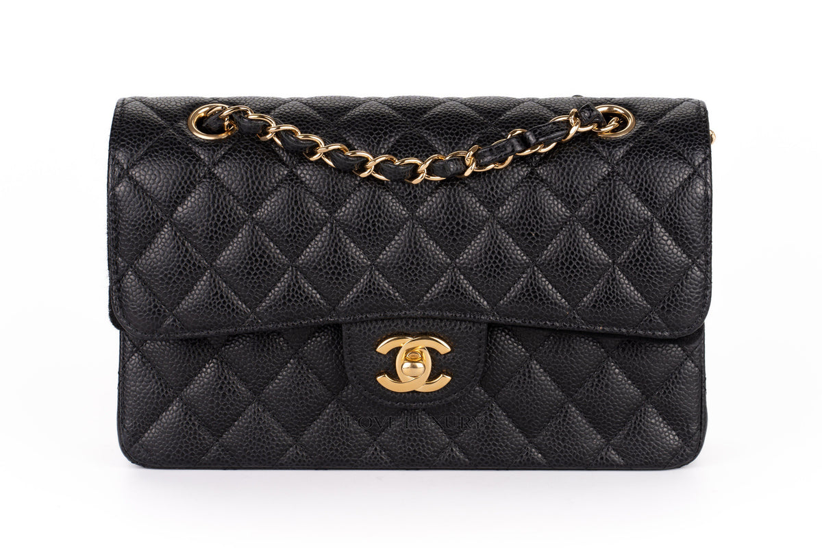 Chanel Small Classic Flap Black Caviar Gold Hardware - view 1