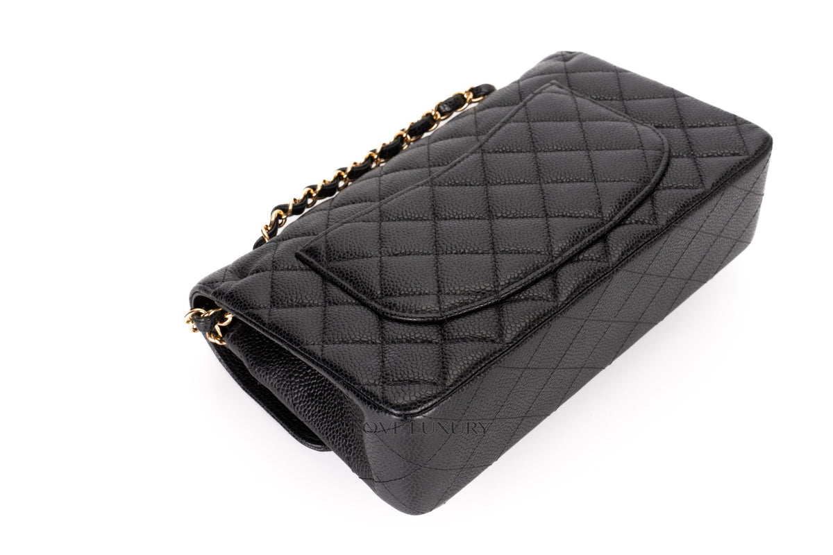 Chanel Small Classic Flap Black Caviar Gold Hardware - view 14