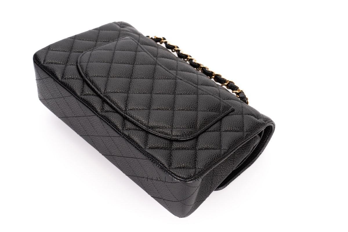 Chanel Small Classic Flap Black Caviar Gold Hardware - view 15