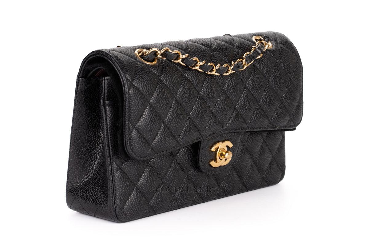 Chanel Small Classic Flap Black Caviar Gold Hardware - view 2