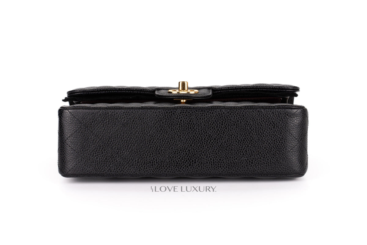Chanel Small Classic Flap Black Caviar Gold Hardware - view 6