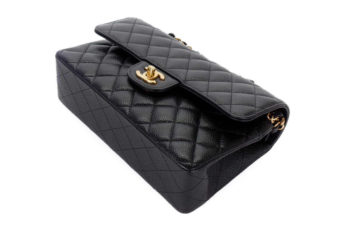Chanel Small Classic Flap Black Caviar Gold Hardware - view 13
