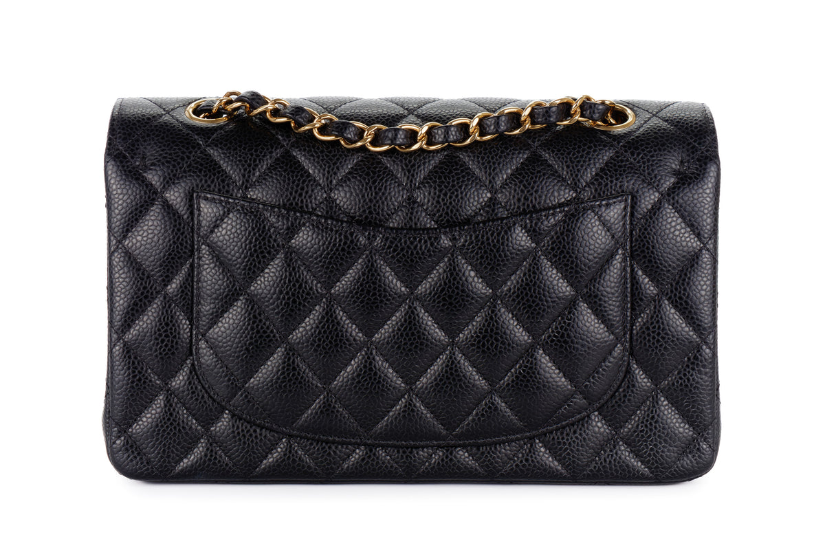 Chanel Small Classic Flap Black Caviar Gold Hardware - view 3